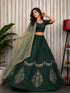 Green Pure Bluming Vichitra Silk Embroidery sequin Work Navratri Lehenga Choli