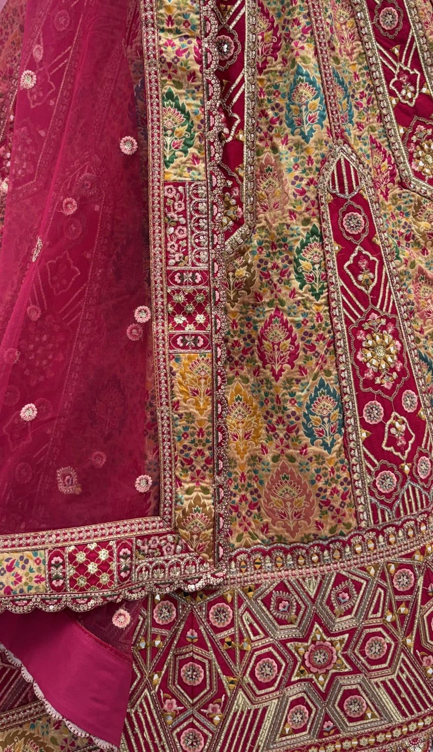 Rani Pure Soft Banarasi Gadhwal Silk Multi Thread Embroidery Sequins Work Bridal Lehenga Choli