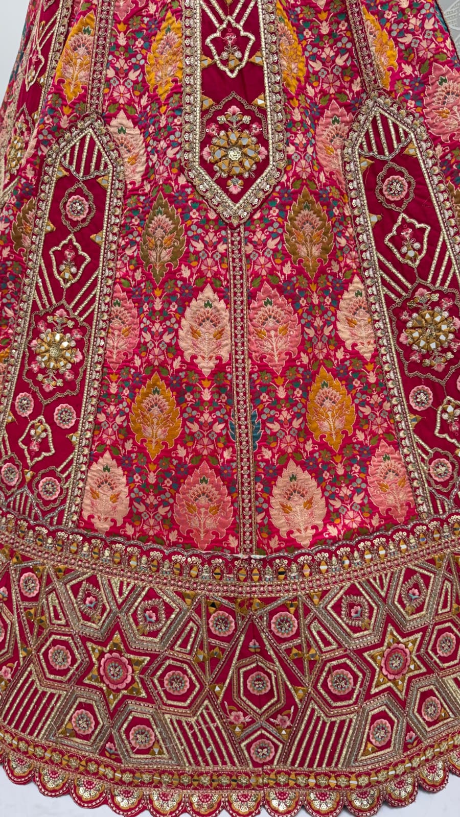 Rani Pure Soft Banarasi Gadhwal Silk Multi Thread Embroidery Sequins Work Bridal Lehenga Choli
