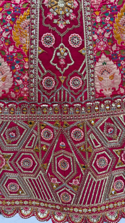 Rani Pure Soft Banarasi Gadhwal Silk Multi Thread Embroidery Sequins Work Bridal Lehenga Choli
