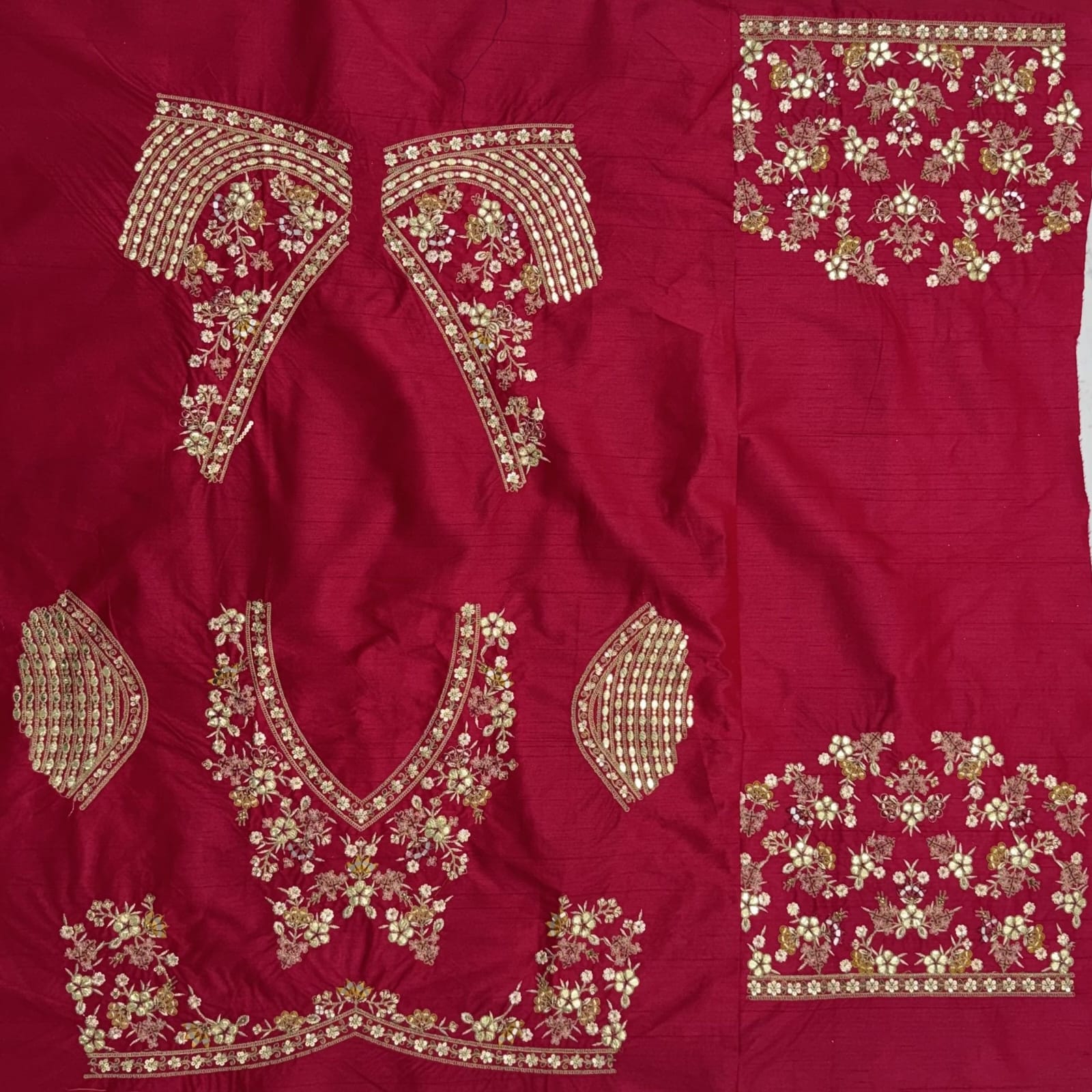Yellow &amp; Green Pure Soft Silk Gotta Patti Dori &amp; Zari Embroidery Multi Thread Sequins Work Bridal Lehenga Choli