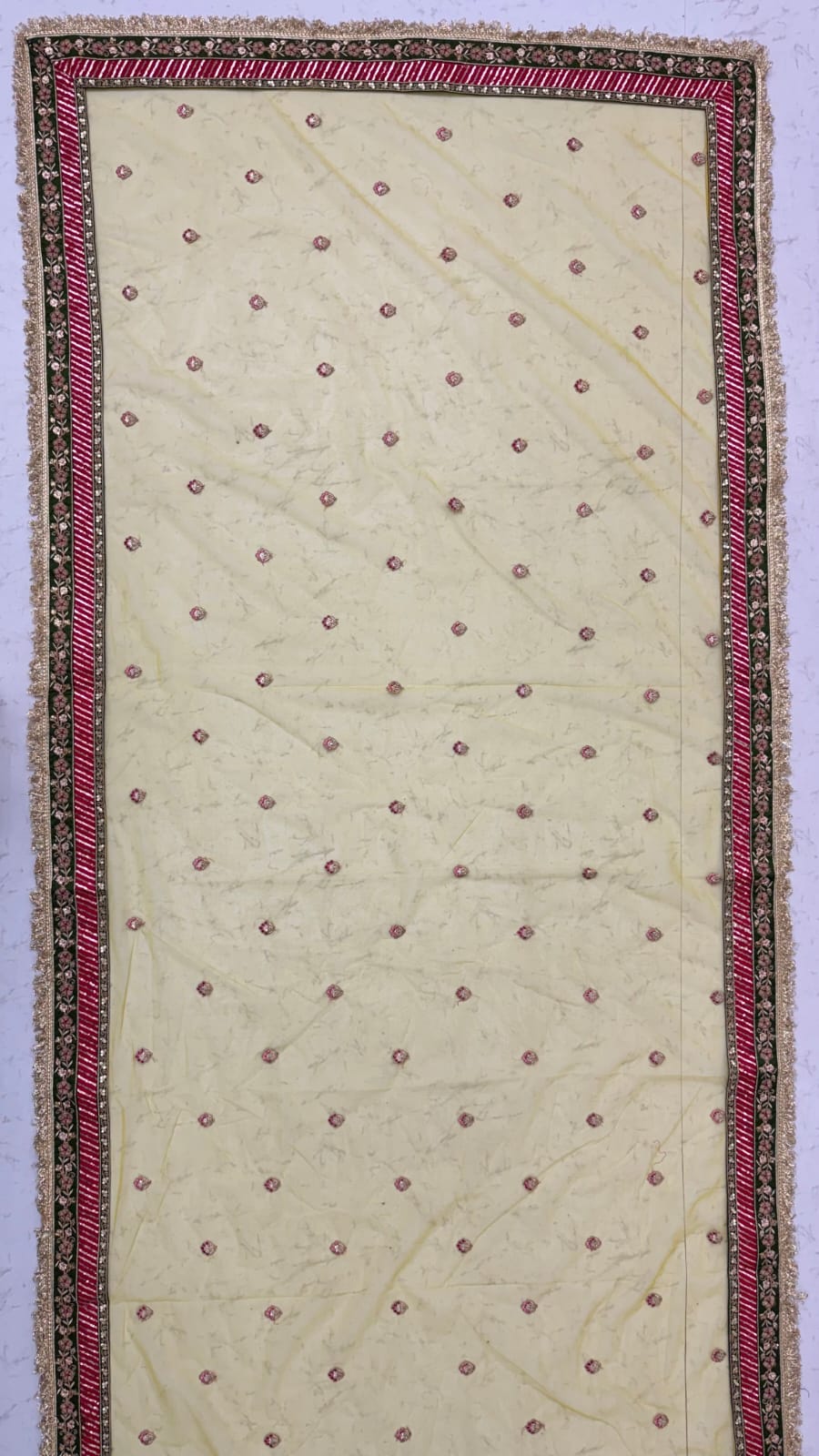 Yellow &amp; Green Pure Soft Silk Gotta Patti Dori &amp; Zari Embroidery Multi Thread Sequins Work Bridal Lehenga Choli