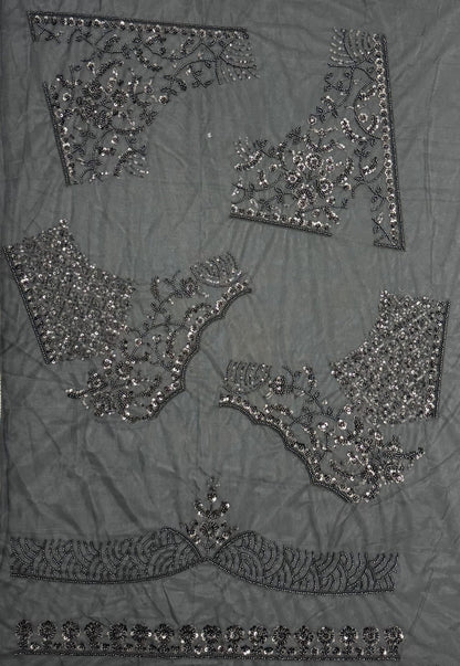 Black Pure Heavy Net Motif Handwork Zari Sequins Work Bridal Lehenga Choli