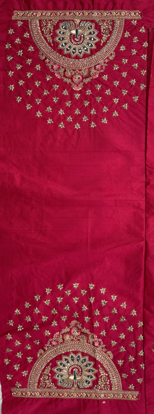Pink Pure Soft Gadhwal Silk Heavy Embroidery Work Bridal Lehenga Choli