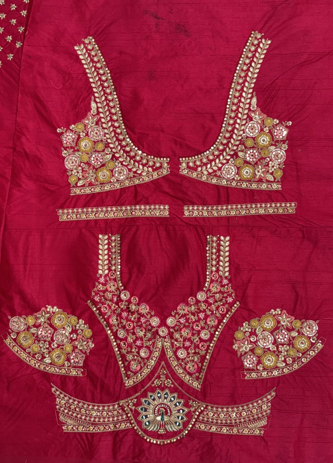 Pink Pure Soft Gadhwal Silk Heavy Embroidery Work Bridal Lehenga Choli
