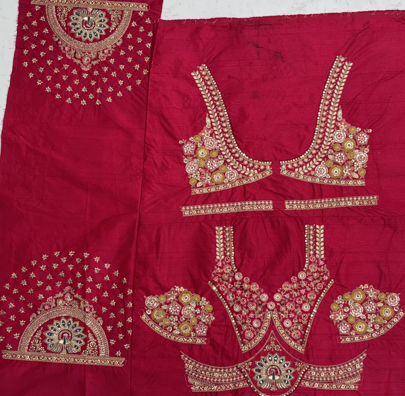 Pink Pure Soft Gadhwal Silk Heavy Embroidery Work Bridal Lehenga Choli