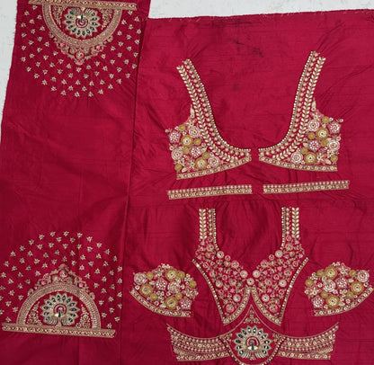 Pink Pure Soft Gadhwal Silk Heavy Embroidery Work Bridal Lehenga Choli