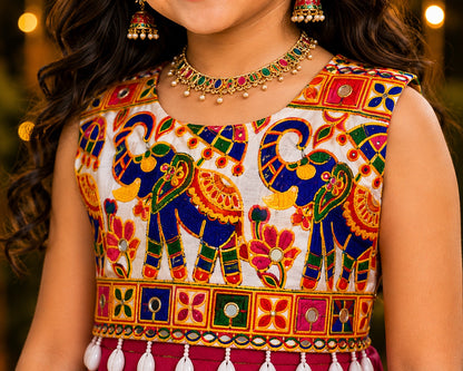 Rani Pure Roman Silk Heavy  Work Kid&