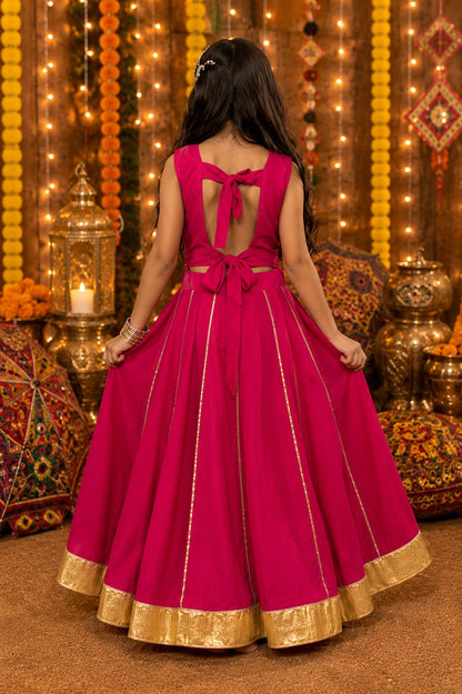 Rani Pure Roman Silk Heavy  Work Kid&
