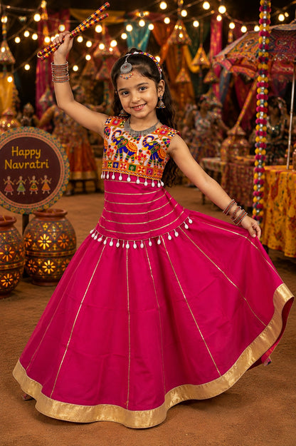 Rani Pure Roman Silk Heavy  Work Kid&