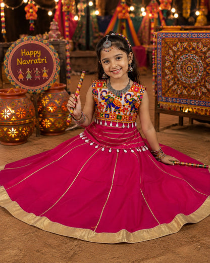 Rani Pure Roman Silk Heavy  Work Kid&