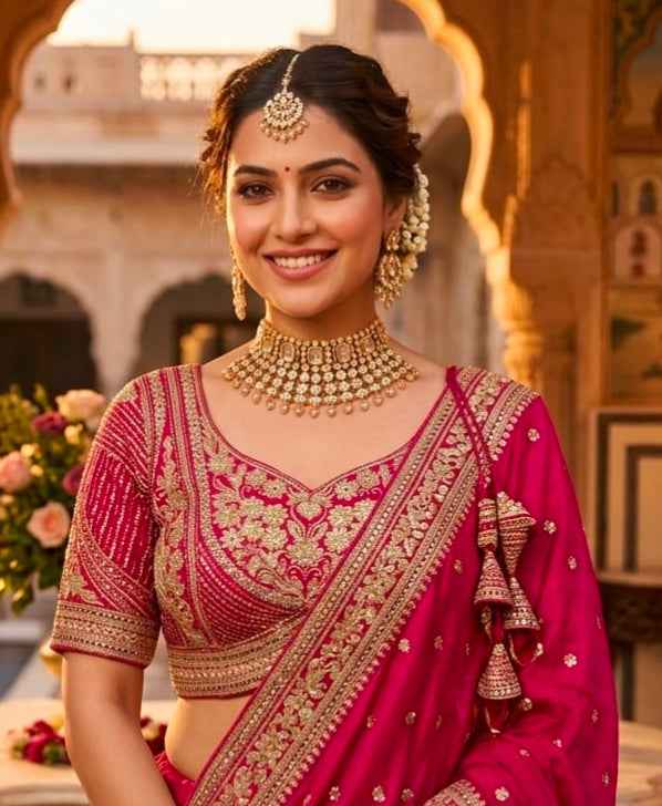 Rani Pure Italian Jari Heavy Codding Sequence Work Bridal Blouse