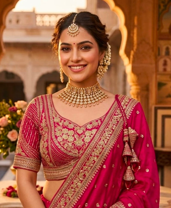 Rani Pure Italian Jari Heavy Codding Sequence Work Bridal Blouse