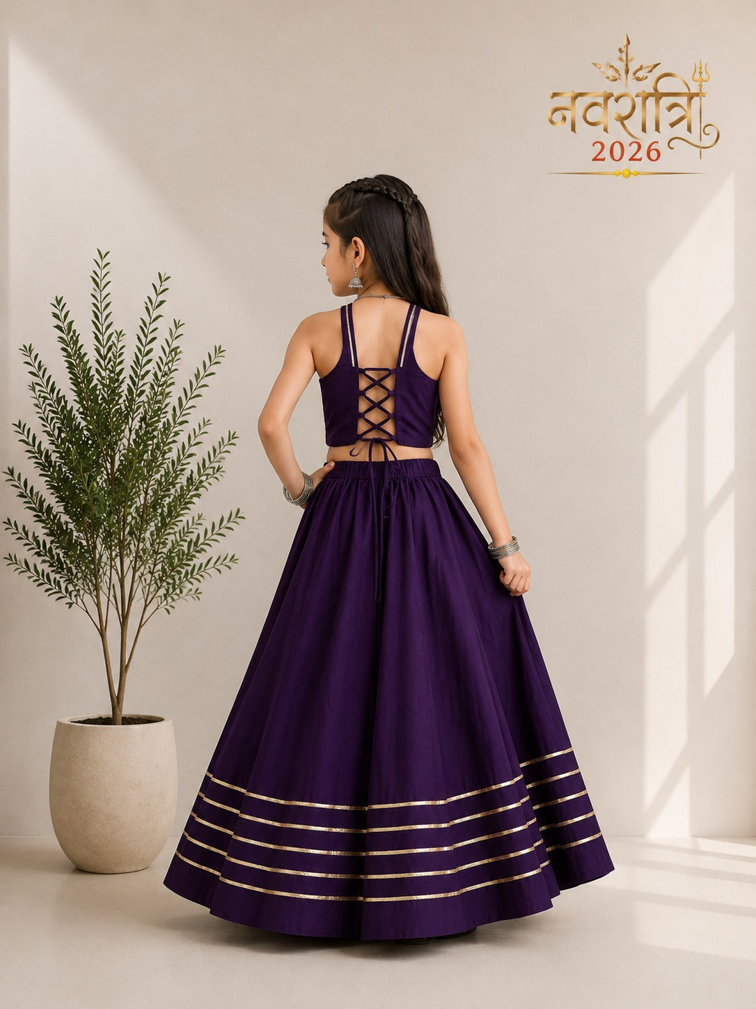Purple Pure Roman Silk Heavy  Work Kid&