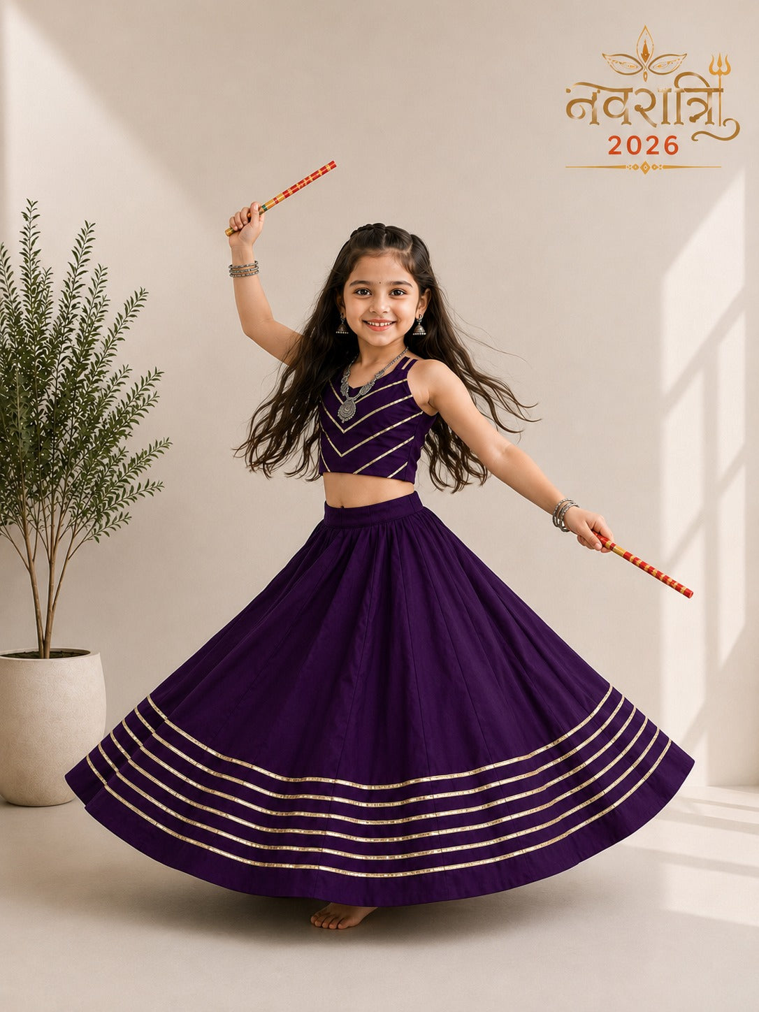Purple Pure Roman Silk Heavy  Work Kid&