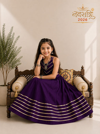 Purple Pure Roman Silk Heavy  Work Kid&