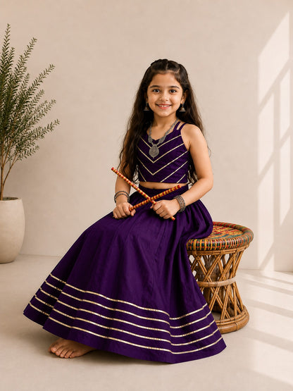 Purple Pure Roman Silk Heavy  Work Kid&