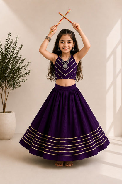 Purple Pure Roman Silk Heavy  Work Kid&