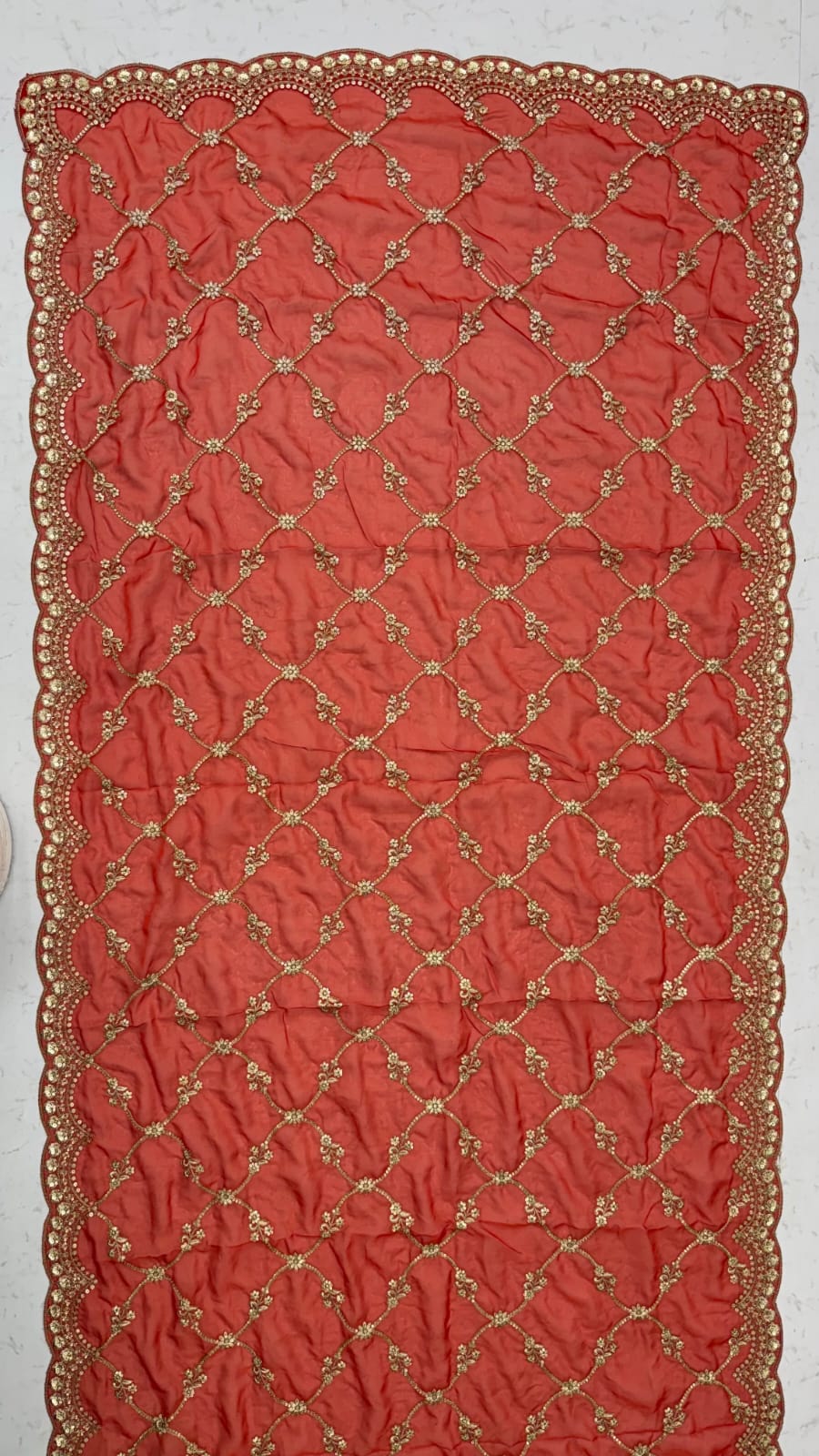 Orange Pure Soft Gadhwal Silk Heavy Embroidery Work Bridal Lehenga Choli