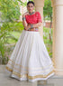 Orange Pure Cora Cotton Attractive Gota Patti Work Navratri Lehenga Choli