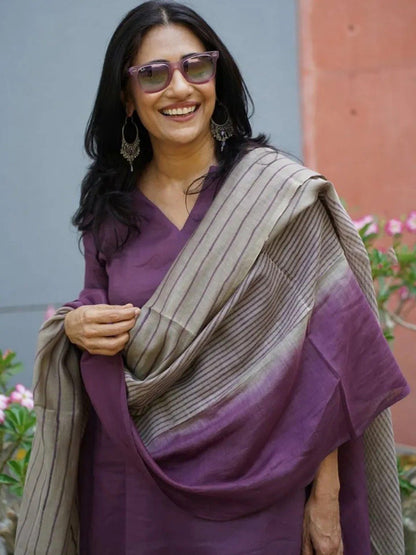 Purple Pure Soft Reyon Cotton Blend Print Salwar Suit