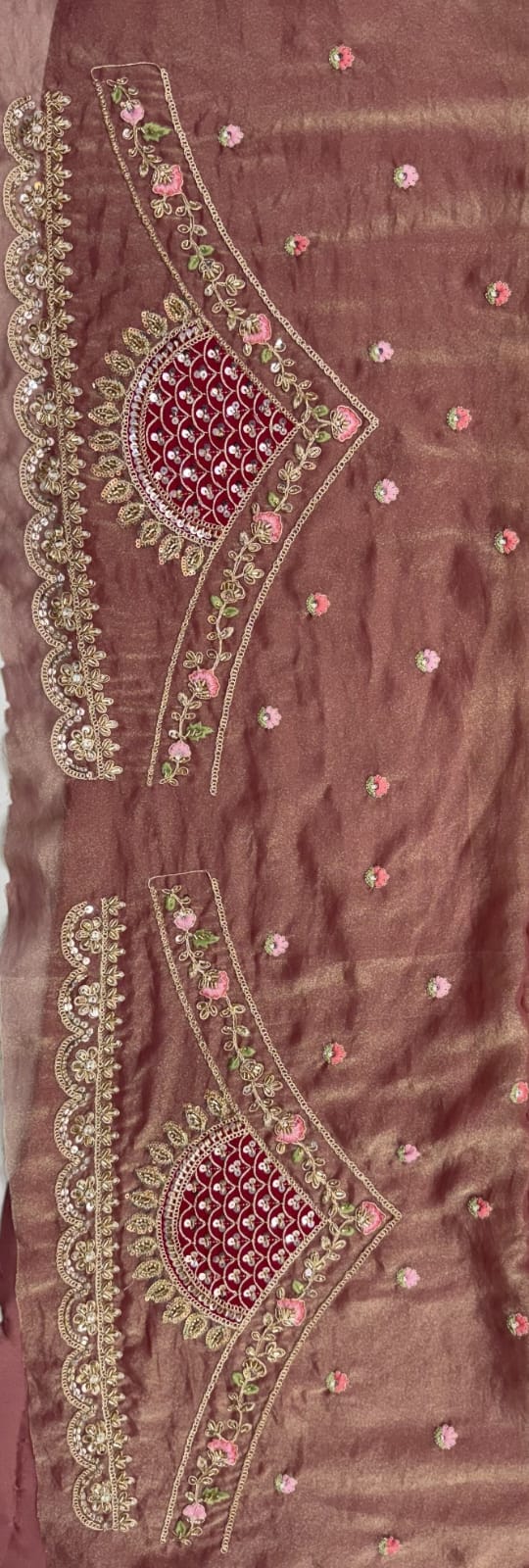 Multi Pure Banarasi Silk Handwork Moti Dori &amp; Multi Thread Sequins Work Bridal Lehenga Choli