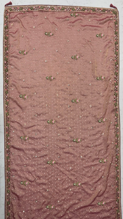 Multi Pure Banarasi Silk Handwork Moti Dori &amp; Multi Thread Sequins Work Bridal Lehenga Choli