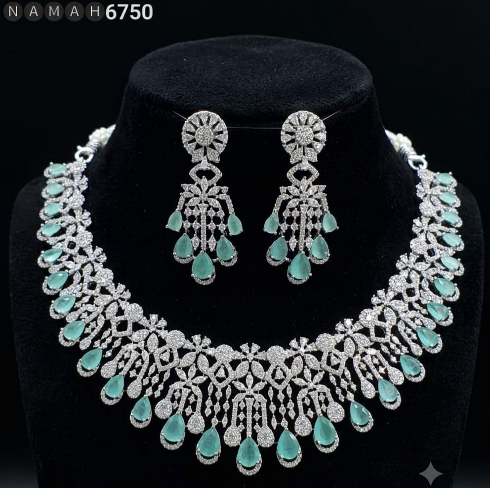 Sky American Diamond Necklace Jewellery Set
