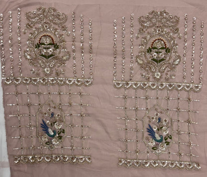 Pink Pure Heavy Net Motif Handwork Zari Sequins Work Bridal Lehenga Choli