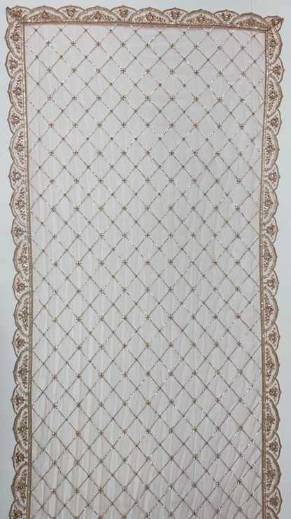 Pink Pure Heavy Net Motif Handwork Zari Sequins Work Bridal Lehenga Choli