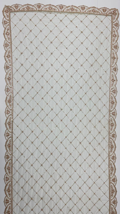 Sky Pure Heavy Net Motif Handwork Zari Sequins Work Bridal Lehenga Choli
