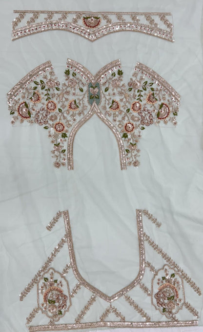Sky Pure Heavy Net Motif Handwork Zari Sequins Work Bridal Lehenga Choli