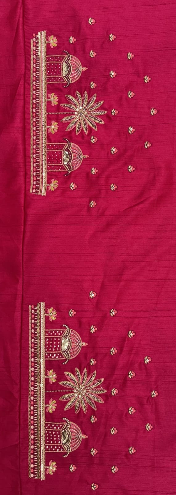 Red Pure Sub Silk Premium Heavy Beads &amp; Motif Dori Embroidery Zari Sequins Hand Work Bridal Lehenga Choli