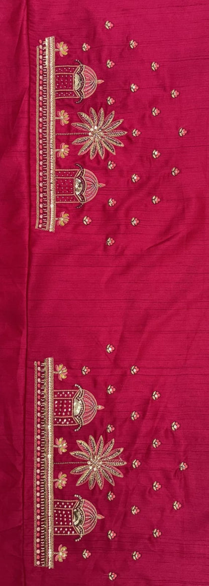 Red Pure Sub Silk Premium Heavy Beads &amp; Motif Dori Embroidery Zari Sequins Hand Work Bridal Lehenga Choli