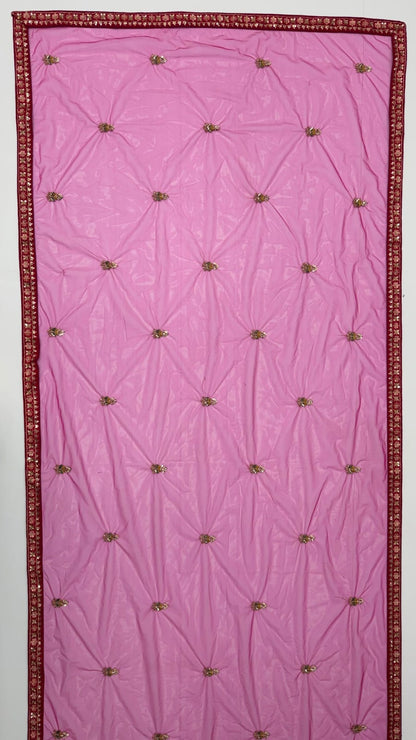 Red Pure Sub Silk Premium Heavy Beads &amp; Motif Dori Embroidery Zari Sequins Hand Work Bridal Lehenga Choli