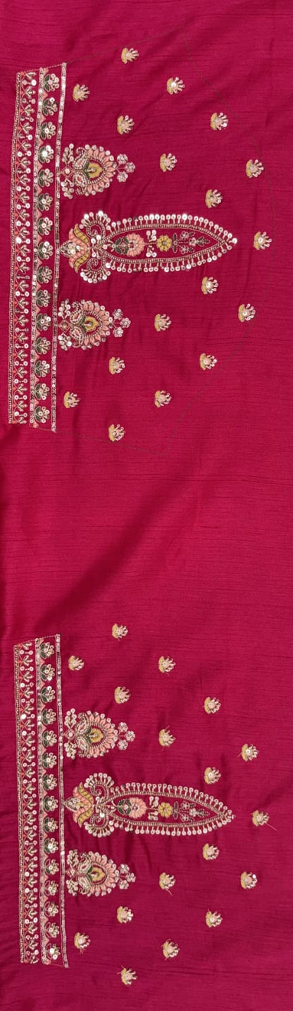 Pink Pure Sub Silk Premium Heavy Beads &amp; Motif Dori Embroidery Zari Sequins Hand Work Bridal Lehenga Choli