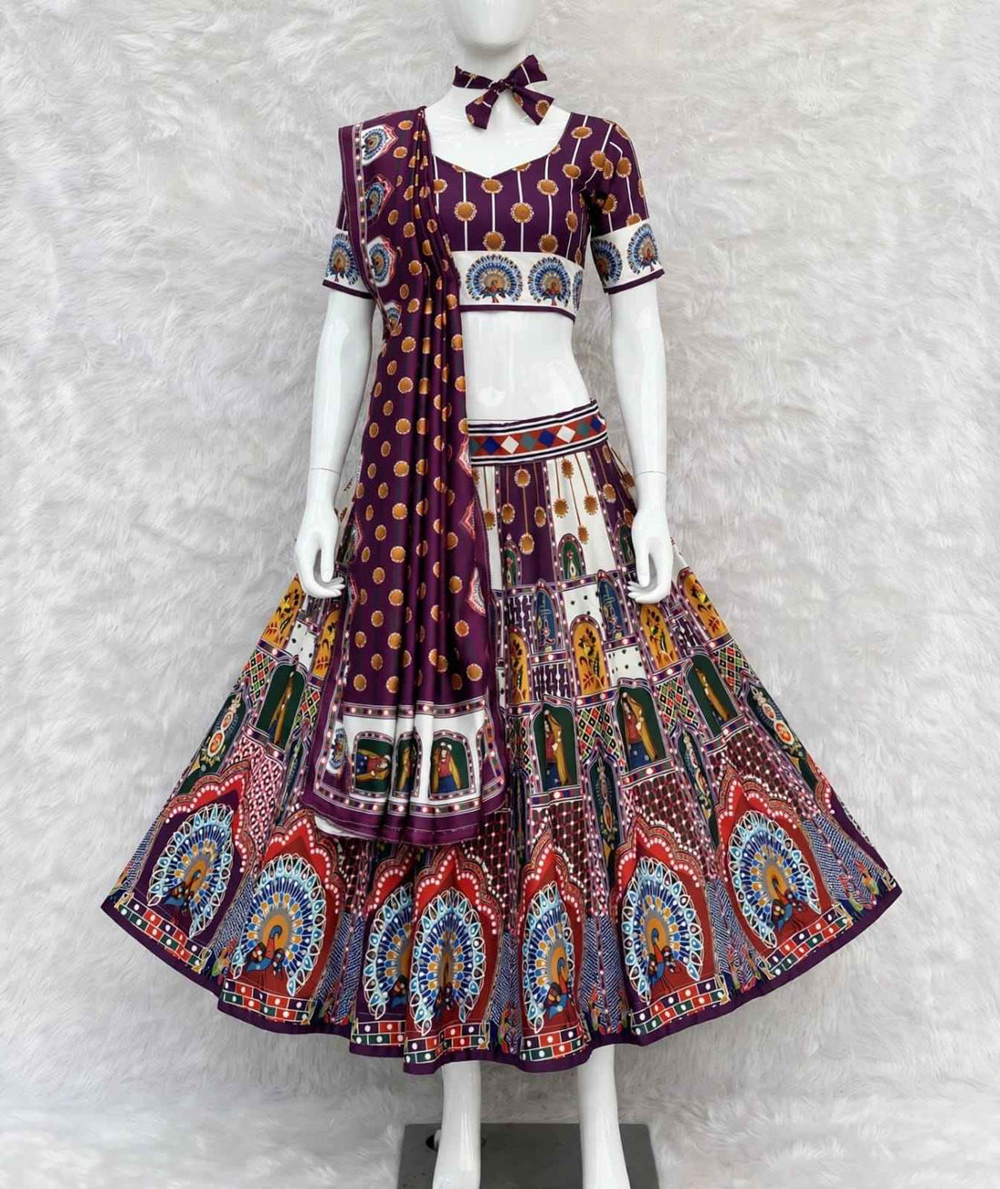 Wine Pure Heavy Silk Digital Printed Kid&