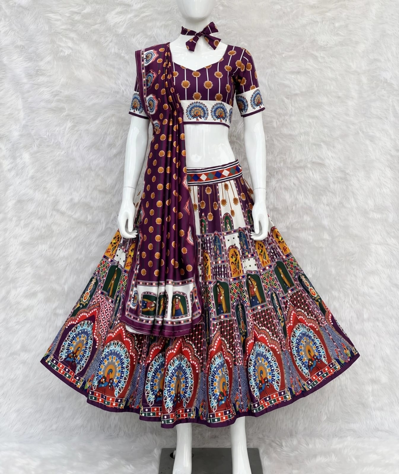 Wine Pure Heavy Silk Digital Printed Kid&