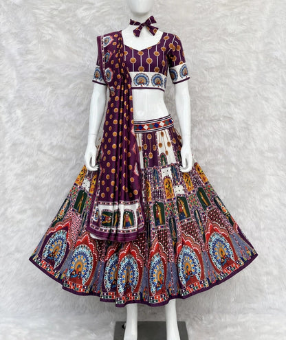Wine Pure Heavy Silk Digital Printed Kid&