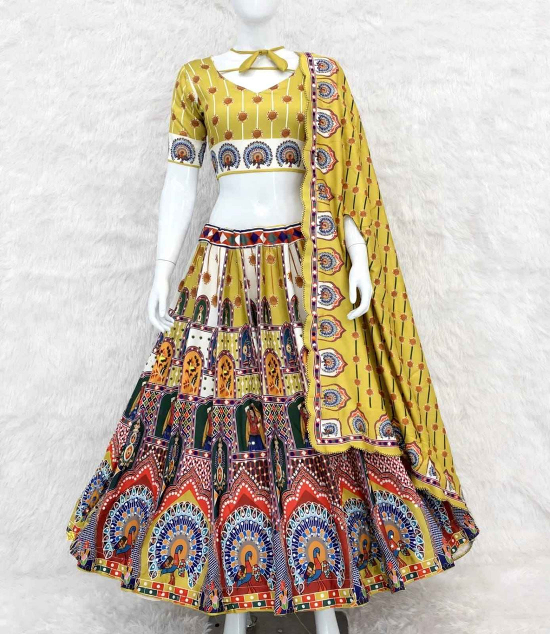Yellow Pure Heavy Silk Digital Printed Kid&