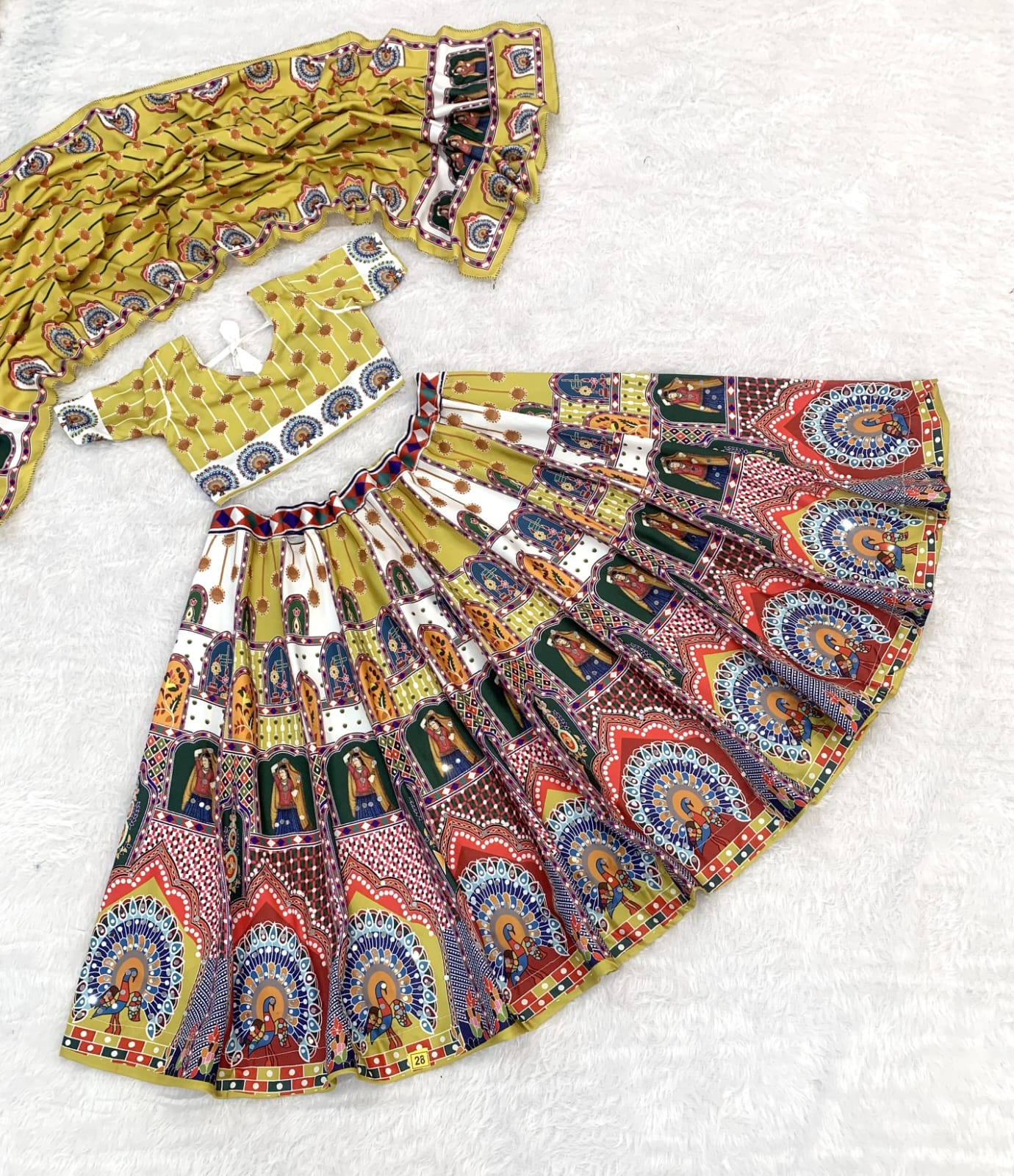 Yellow Pure Heavy Silk Digital Printed Kid&