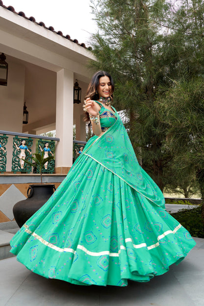 Aqua Pure Lightweight Bandhej Print Navratri Lehenga Choli