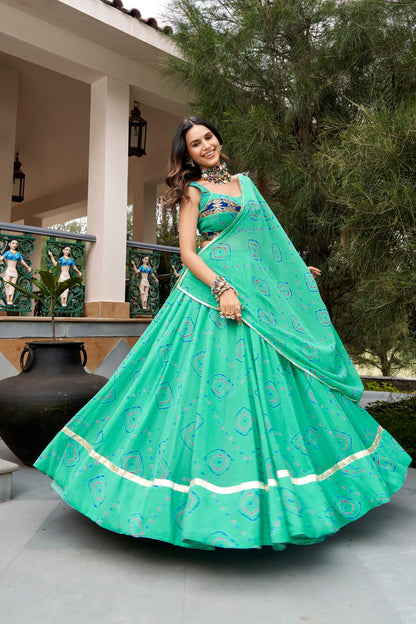 Aqua Pure Lightweight Bandhej Print Navratri Lehenga Choli
