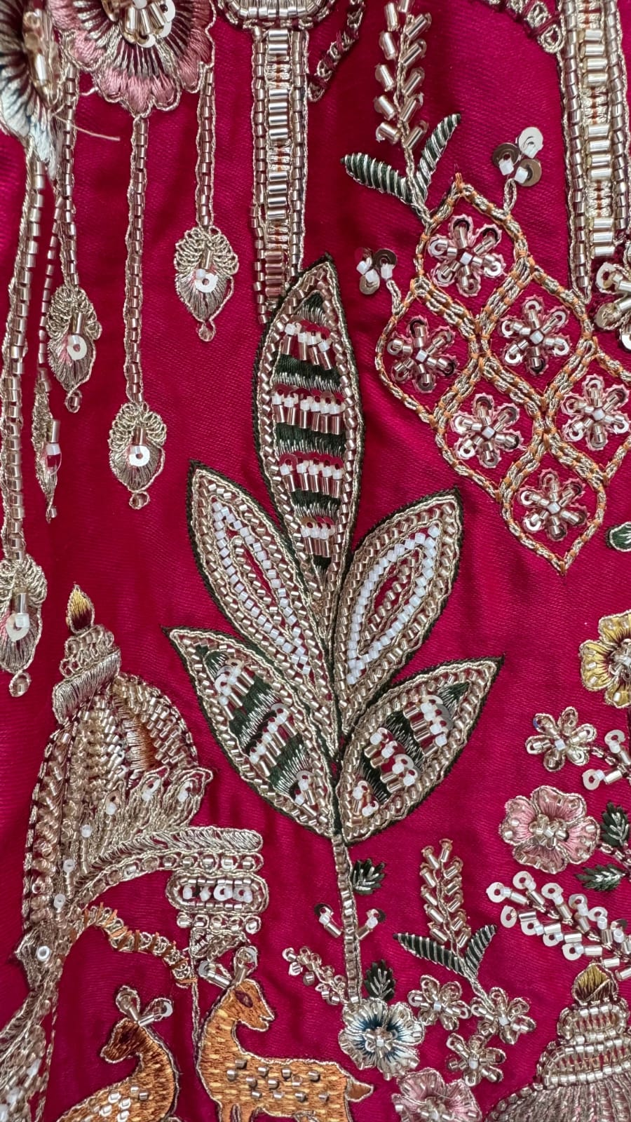 Pink Pure Sub Silk Premium Heavy Beads &amp; Motif Dori Embroidery Zari Sequins Hand Work Bridal Lehenga Choli