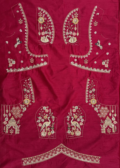 Pink Pure Sub Silk Premium Heavy Beads &amp; Motif Dori Embroidery Zari Sequins Hand Work Bridal Lehenga Choli