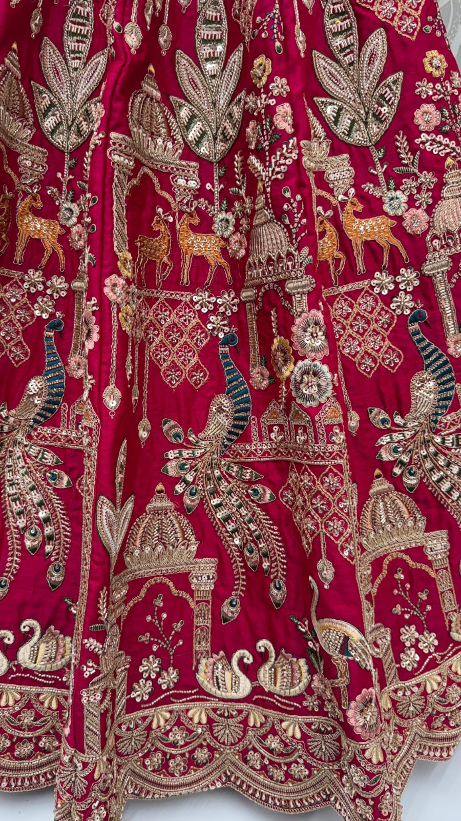 Pink Pure Sub Silk Premium Heavy Beads &amp; Motif Dori Embroidery Zari Sequins Hand Work Bridal Lehenga Choli