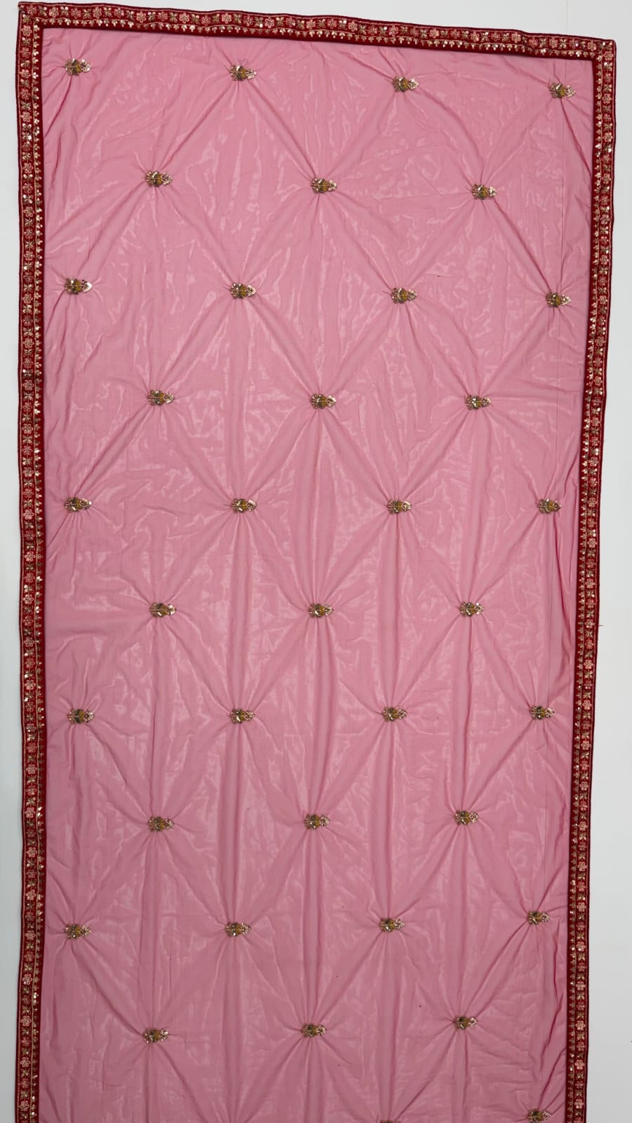 Red Pure Premium Silk Heavy Beads &amp; Motif Dori Embroidery Zari Sequins Hand Work Bridal Lehenga Choli