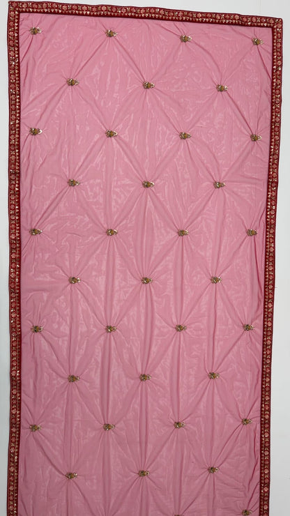 Red Pure Premium Silk Heavy Beads &amp; Motif Dori Embroidery Zari Sequins Hand Work Bridal Lehenga Choli
