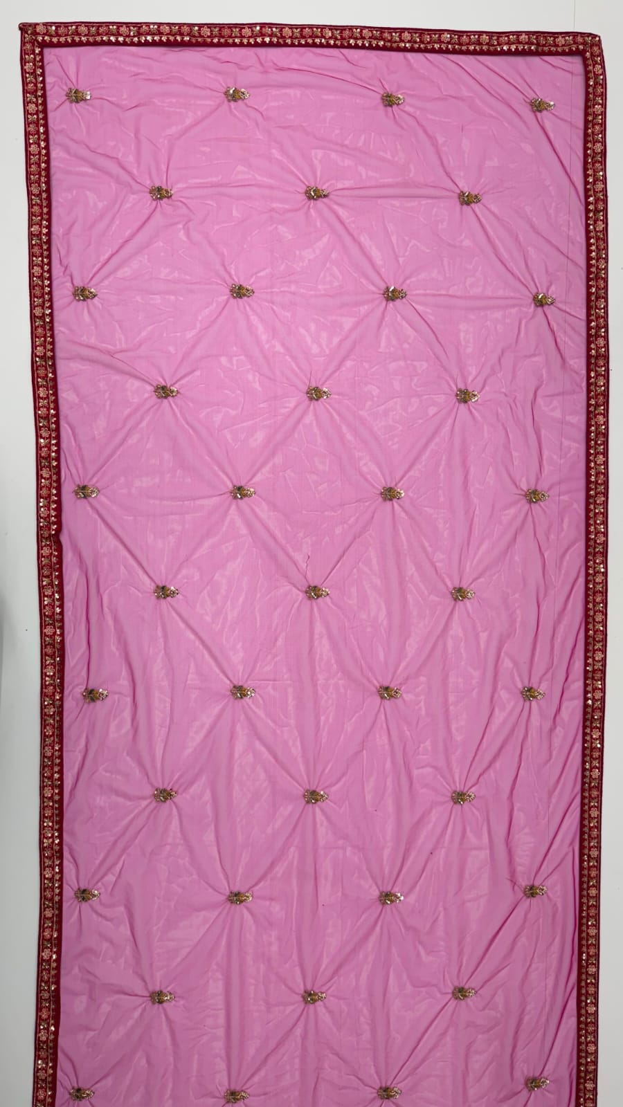 Pink Pure Premium Silk Heavy Beads &amp; Motif Dori Embroidery Zari Sequins Hand Work Bridal Lehenga Choli
