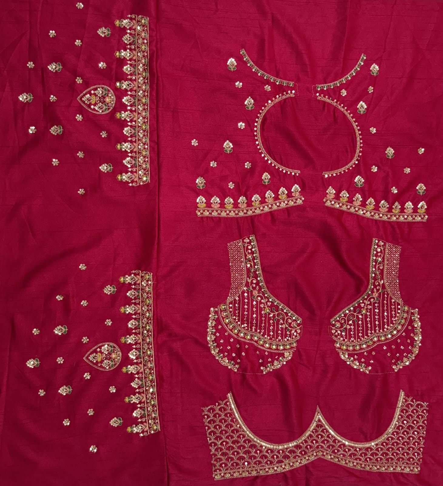 Pink Pure Premium Silk Heavy Beads &amp; Motif Dori Embroidery Zari Sequins Hand Work Bridal Lehenga Choli